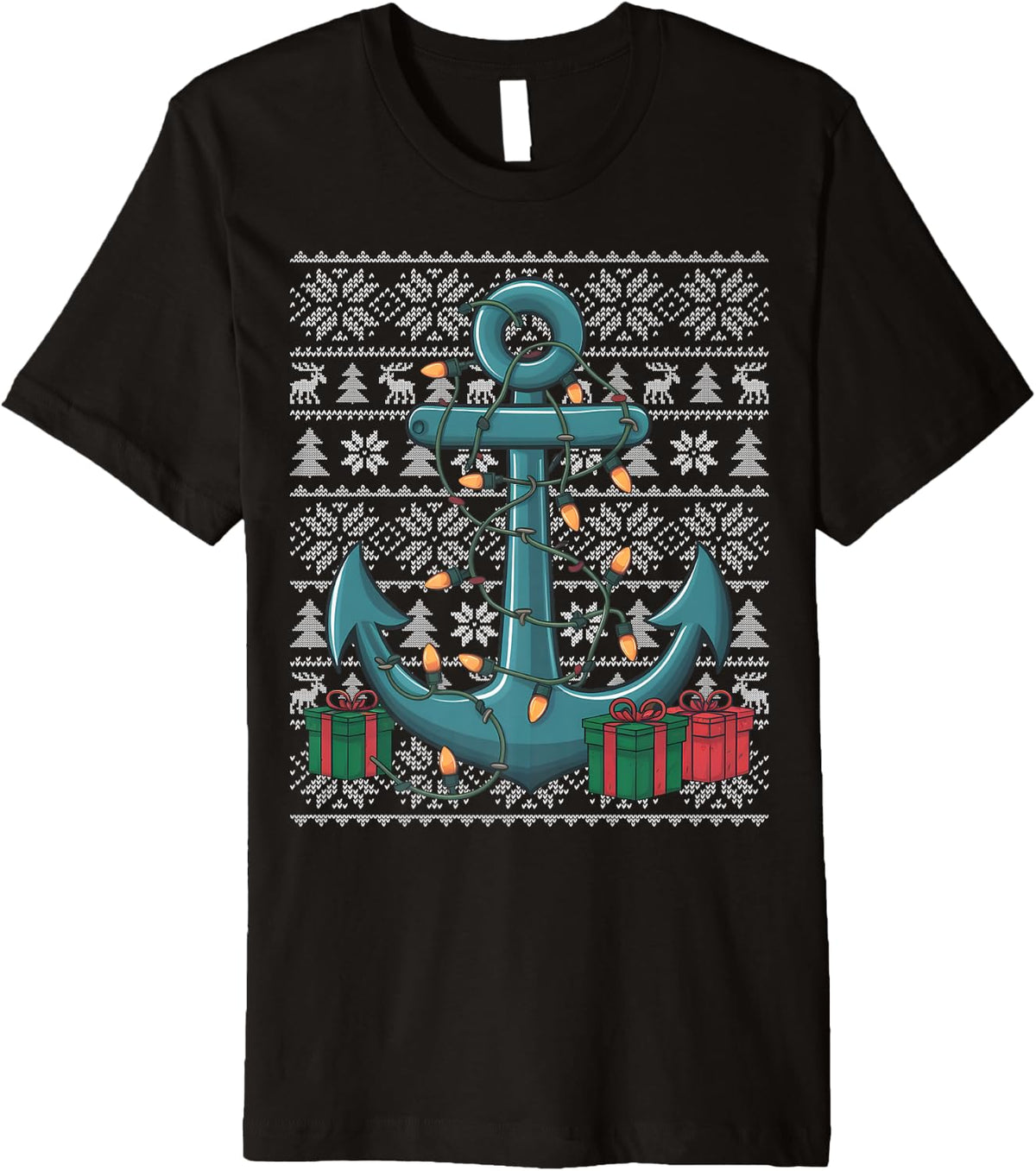 Xmas Sweater Style Ugly Santa Boat Anchor Christmas Premium Sweater Viral TikTok Find Gift Ready