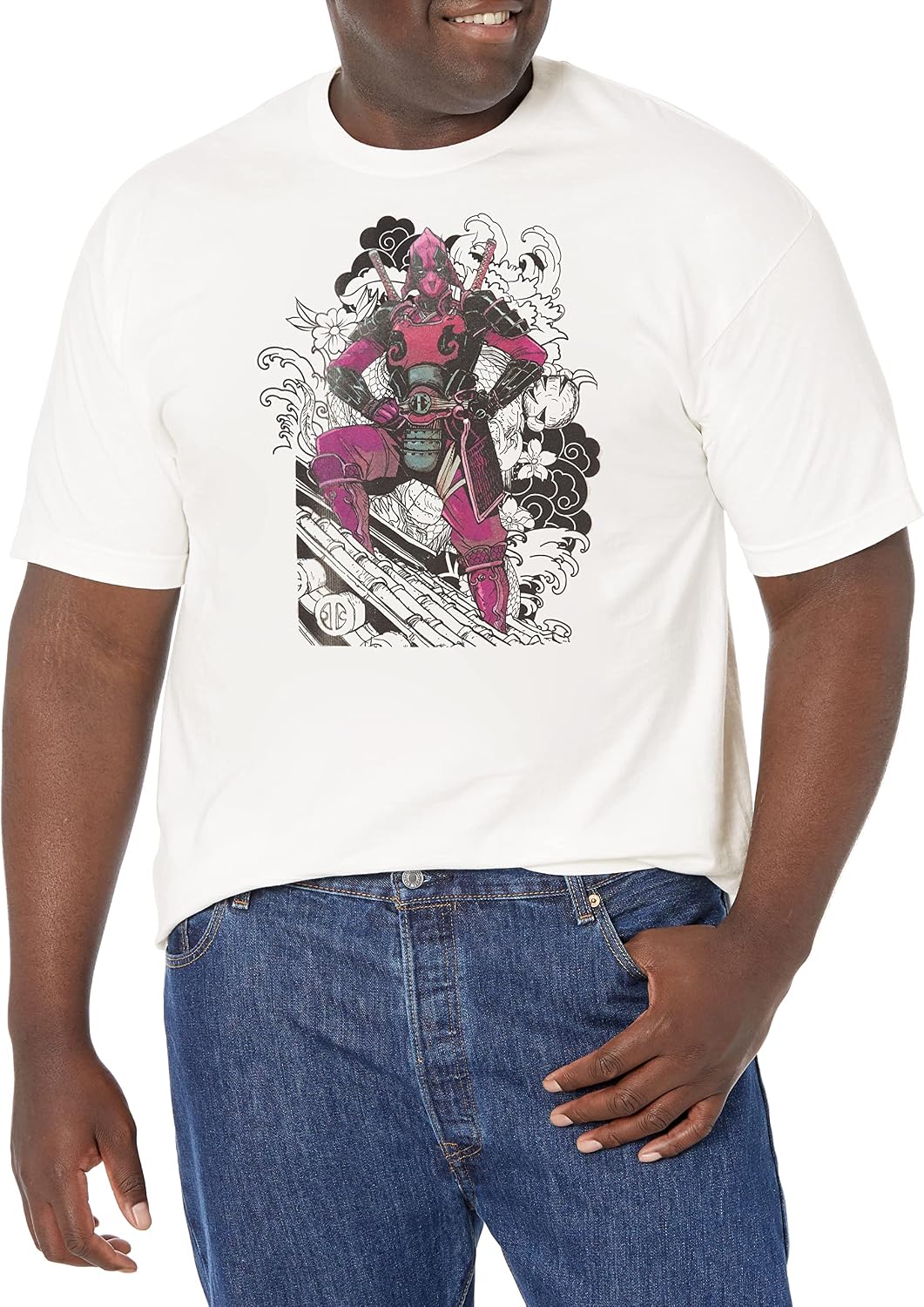 Marvel Big & Tall Classic Deadpool Dragon Men's Tops Short Sleeve Tee Shirt T-Shirt | US Viral Style