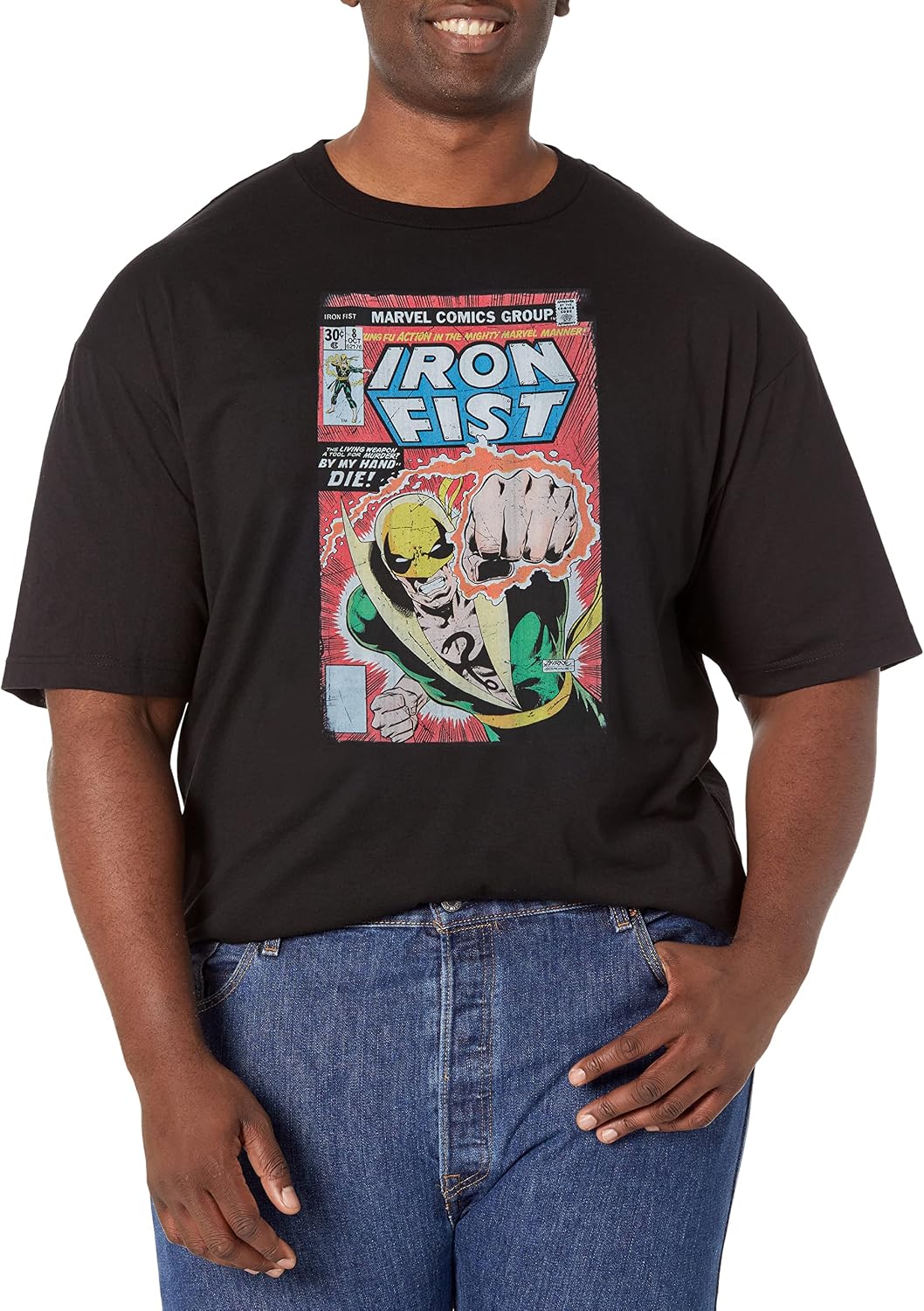 Marvel Big & Tall Classic Ironfist Cover Men's Tops Short Sleeve Tee Shirt T-Shirt | US Viral Style