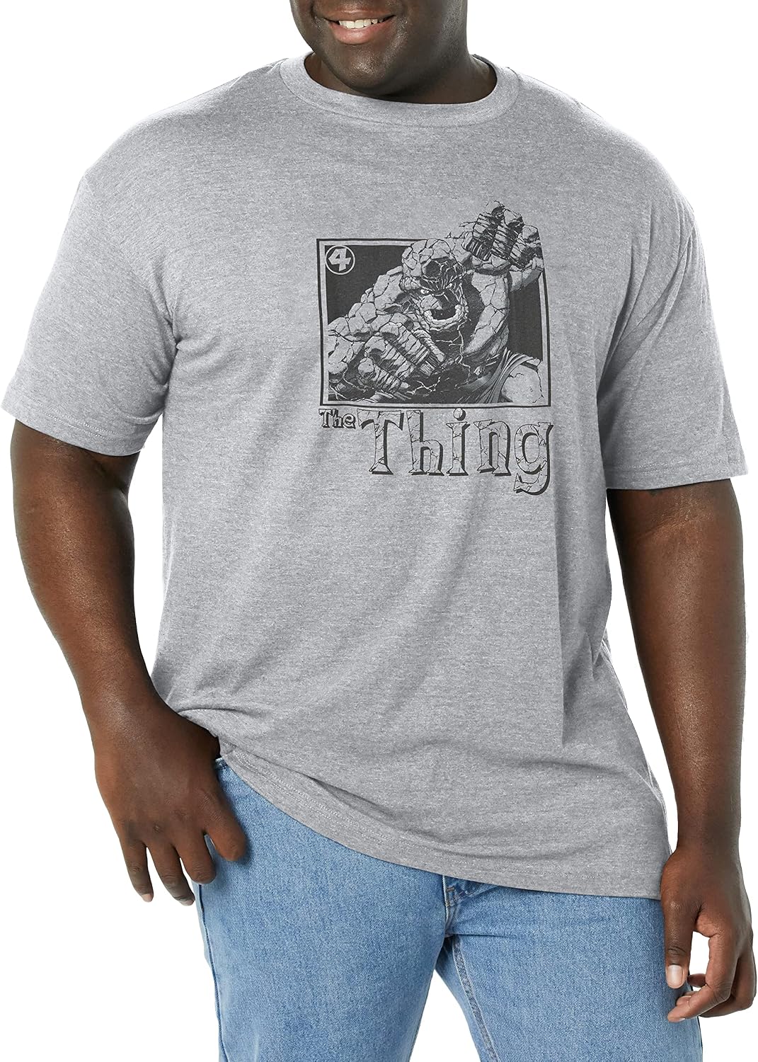 Marvel Big & Tall Classic Fantastic Four Thing Pose Men's Tops Short Sleeve Tee Shirt T-Shirt | Trending 2025