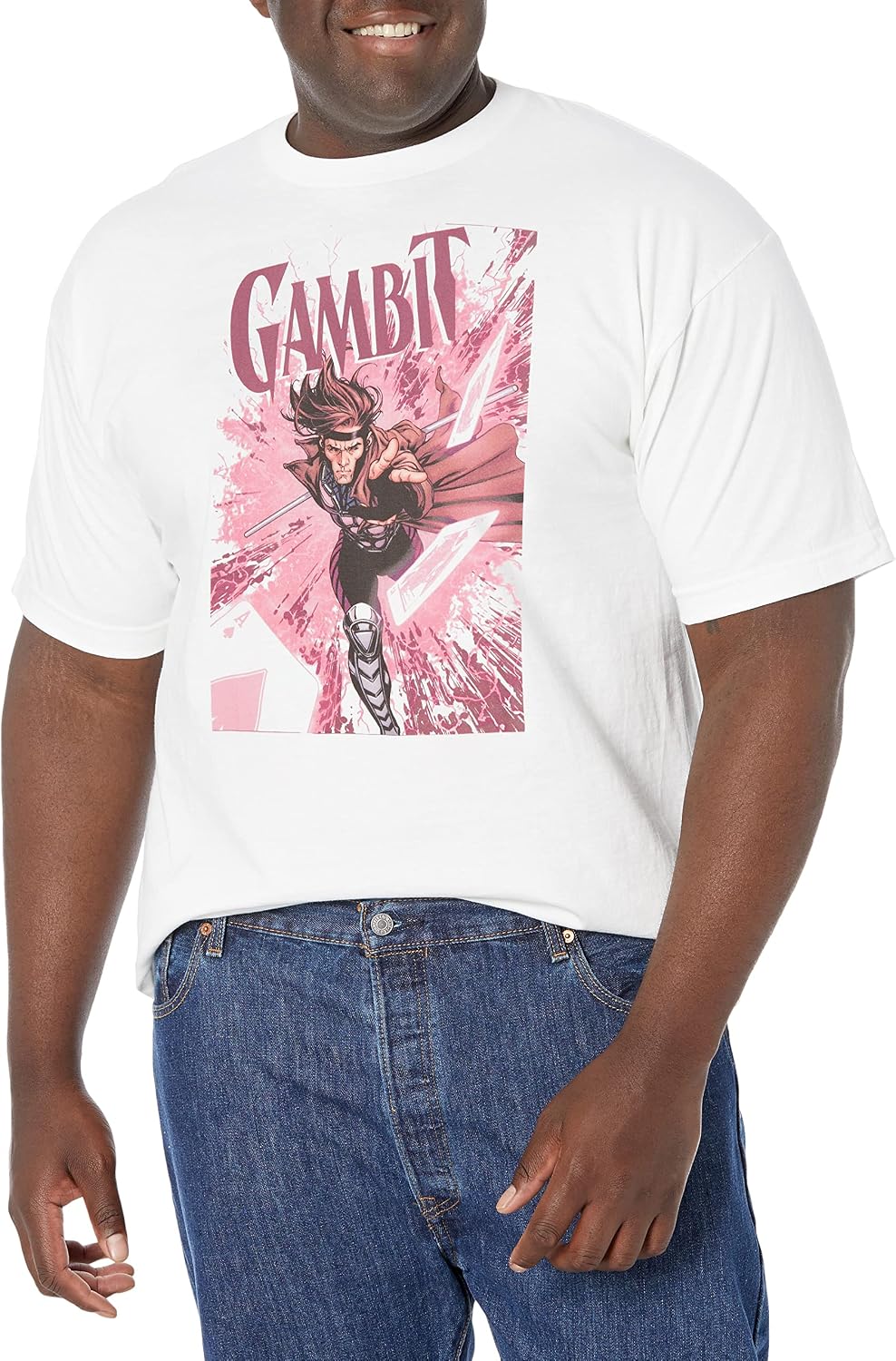 Marvel Big & Tall Classic Gambit Painted Men's Tops Short Sleeve Tee Shirt T-Shirt | Best Seller