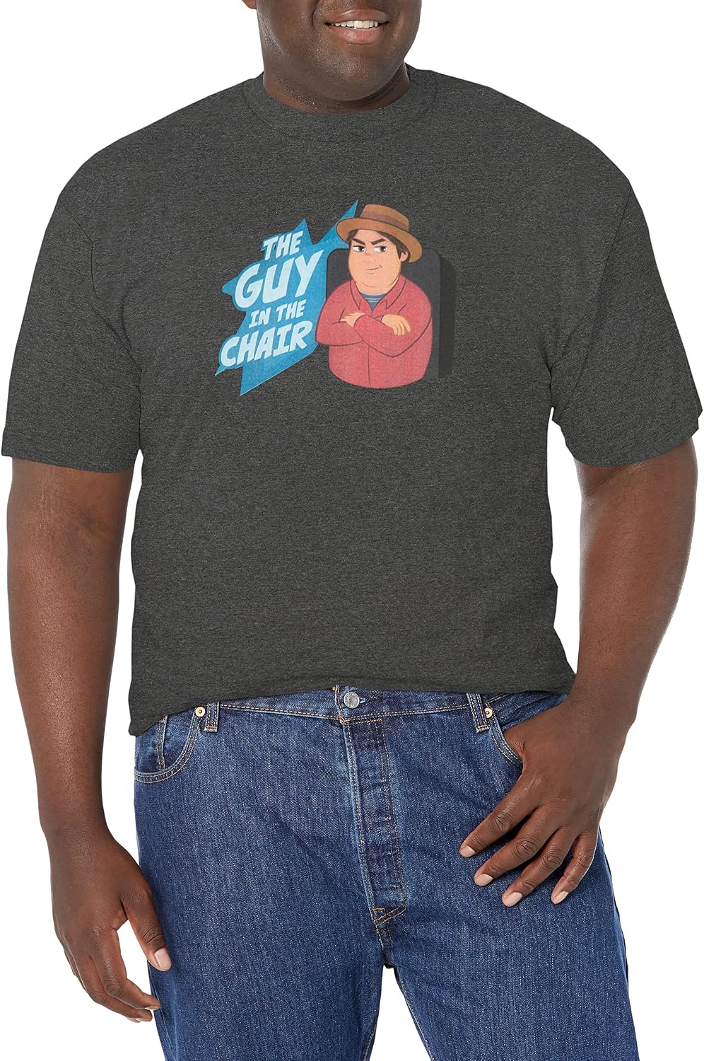 Marvel Big & Tall Guy in The Chair Men's Tops Short Sleeve Tee Shirt T-Shirt | Aesthetic Streetwear