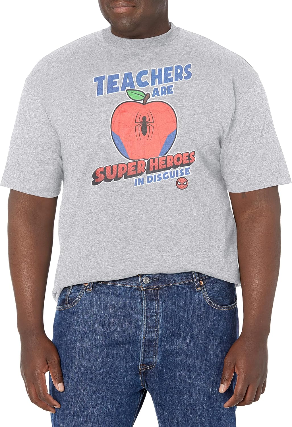 Marvel Avengers Classic Teachers are Superheroes Spiderman Men's Tops Short Sleeve Tee Shirt T-Shirt | Aesthetic Stre...