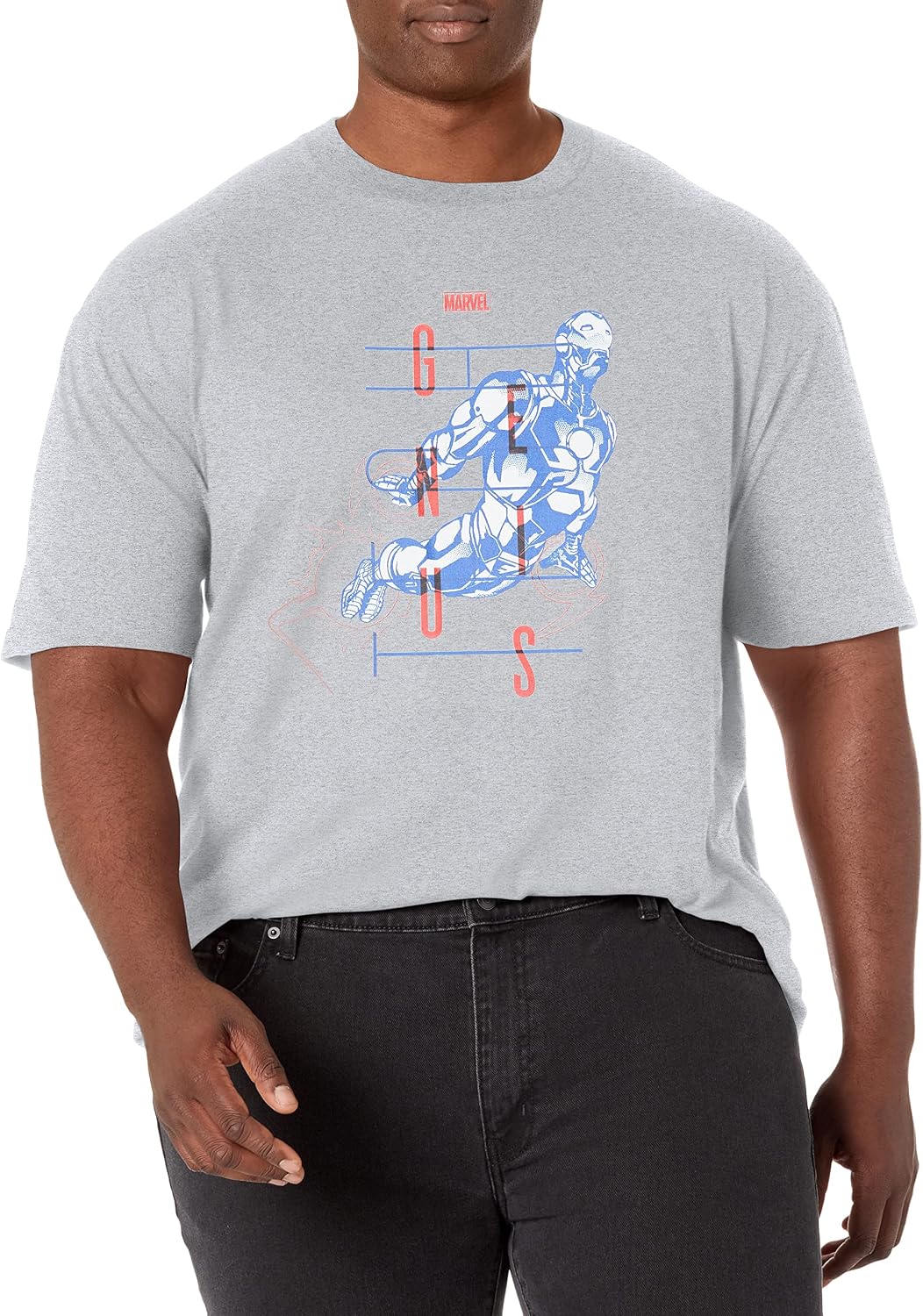 Marvel Big & Tall Classic Ironman Blue Men's Tops Short Sleeve Tee Shirt T-Shirt | Trending 2025