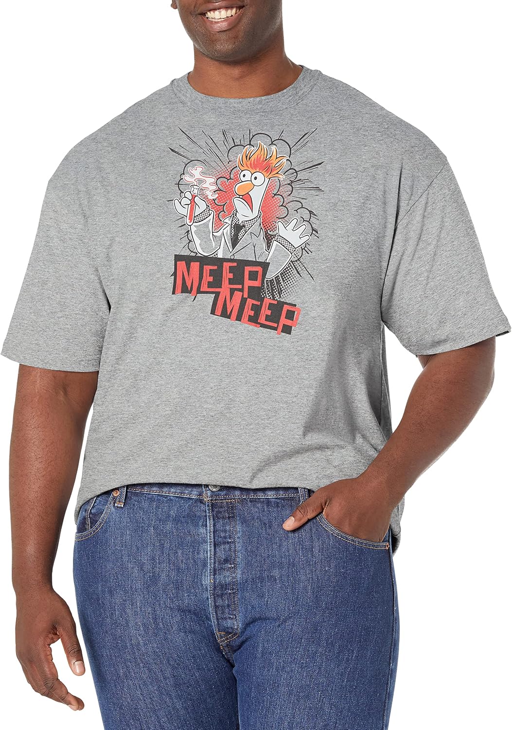 Disney Muppets Beaker Meep Men's Tops Short Sleeve Tee Shirt T-Shirt | Premium Quality