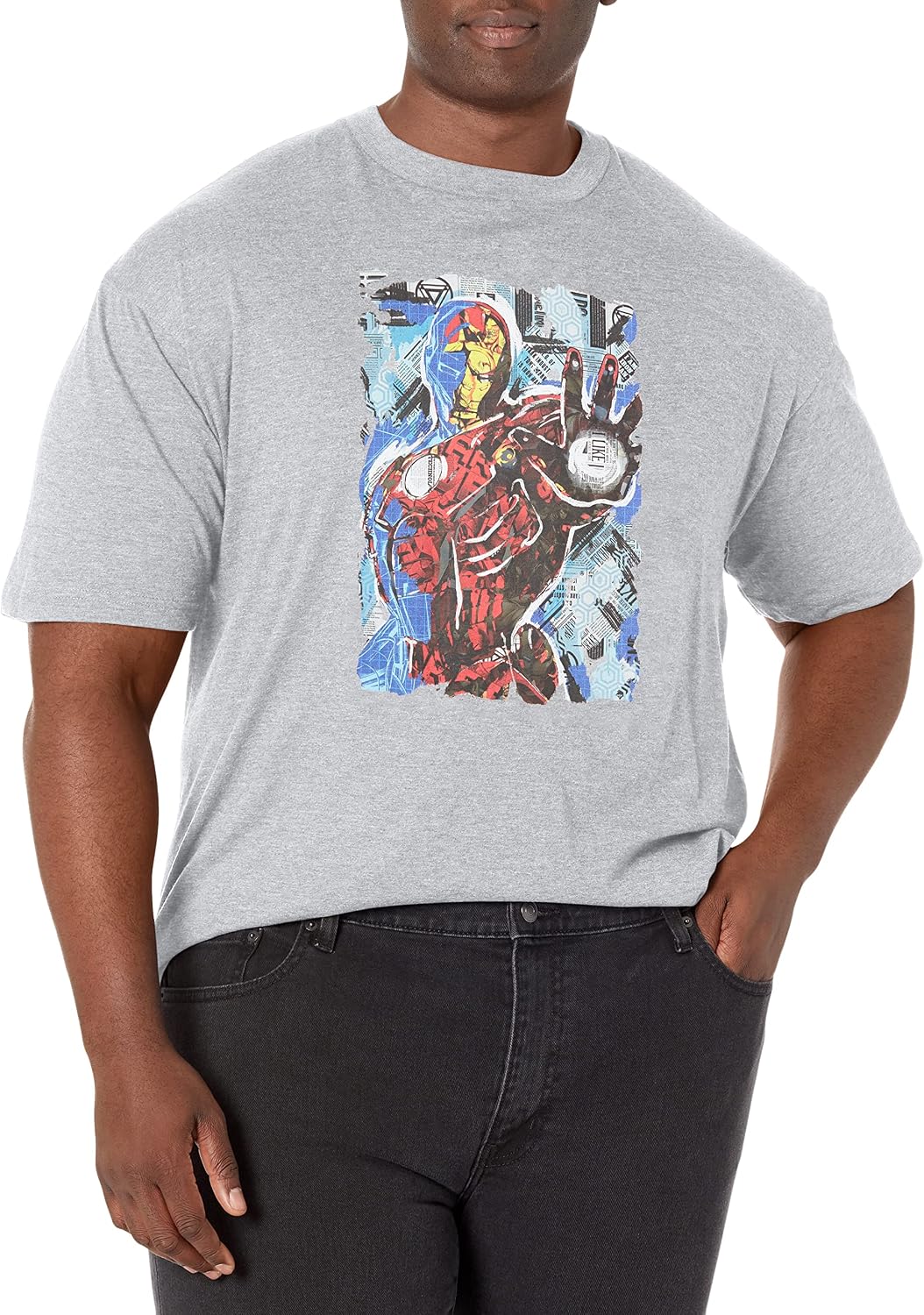Marvel Classic Iron Mood Men's Tops Short Sleeve Tee Shirt T-Shirt | US Viral Style