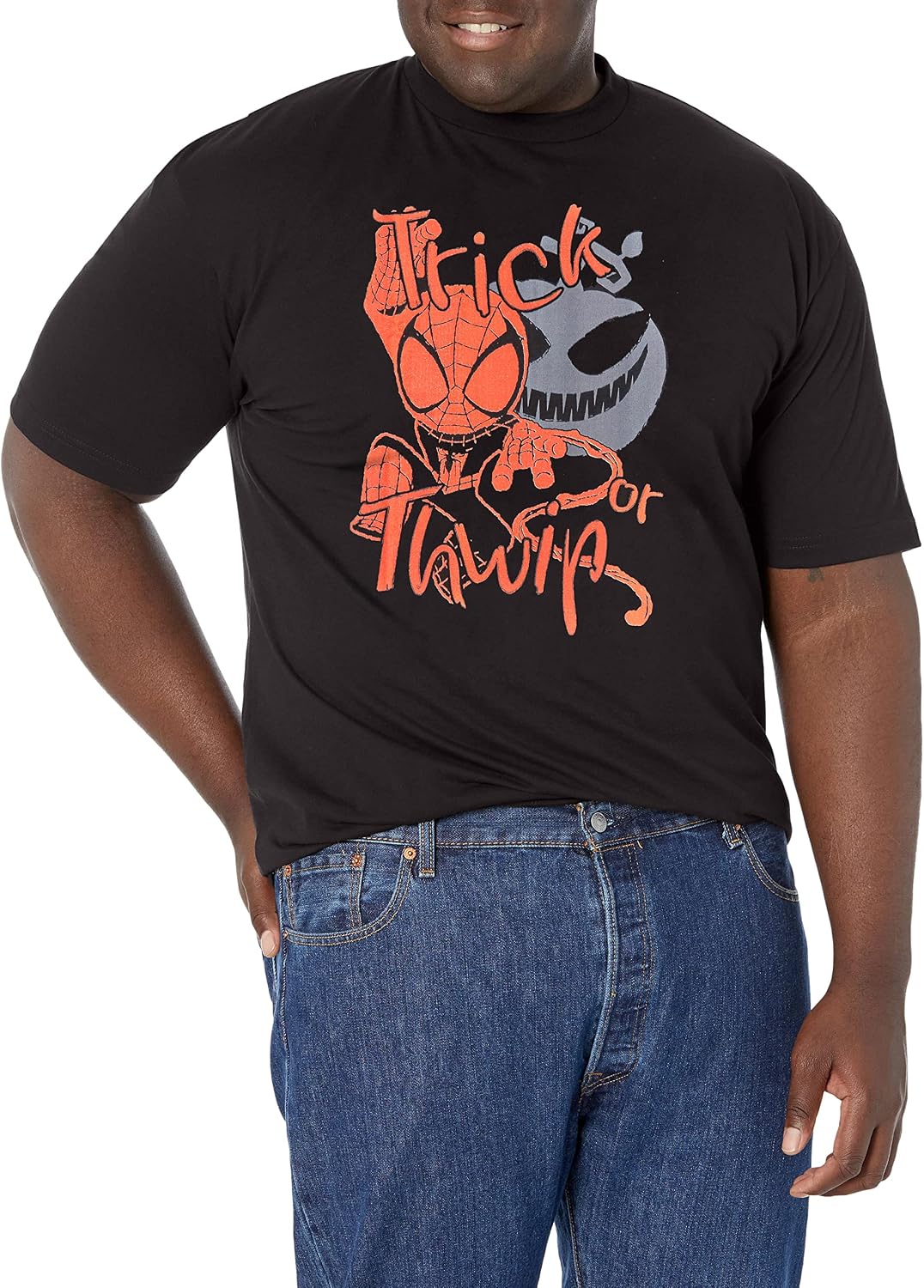 Marvel Big & Tall Classic Spiderman Halloween Men's Tops Short Sleeve Tee Shirt T-Shirt | Premium Quality