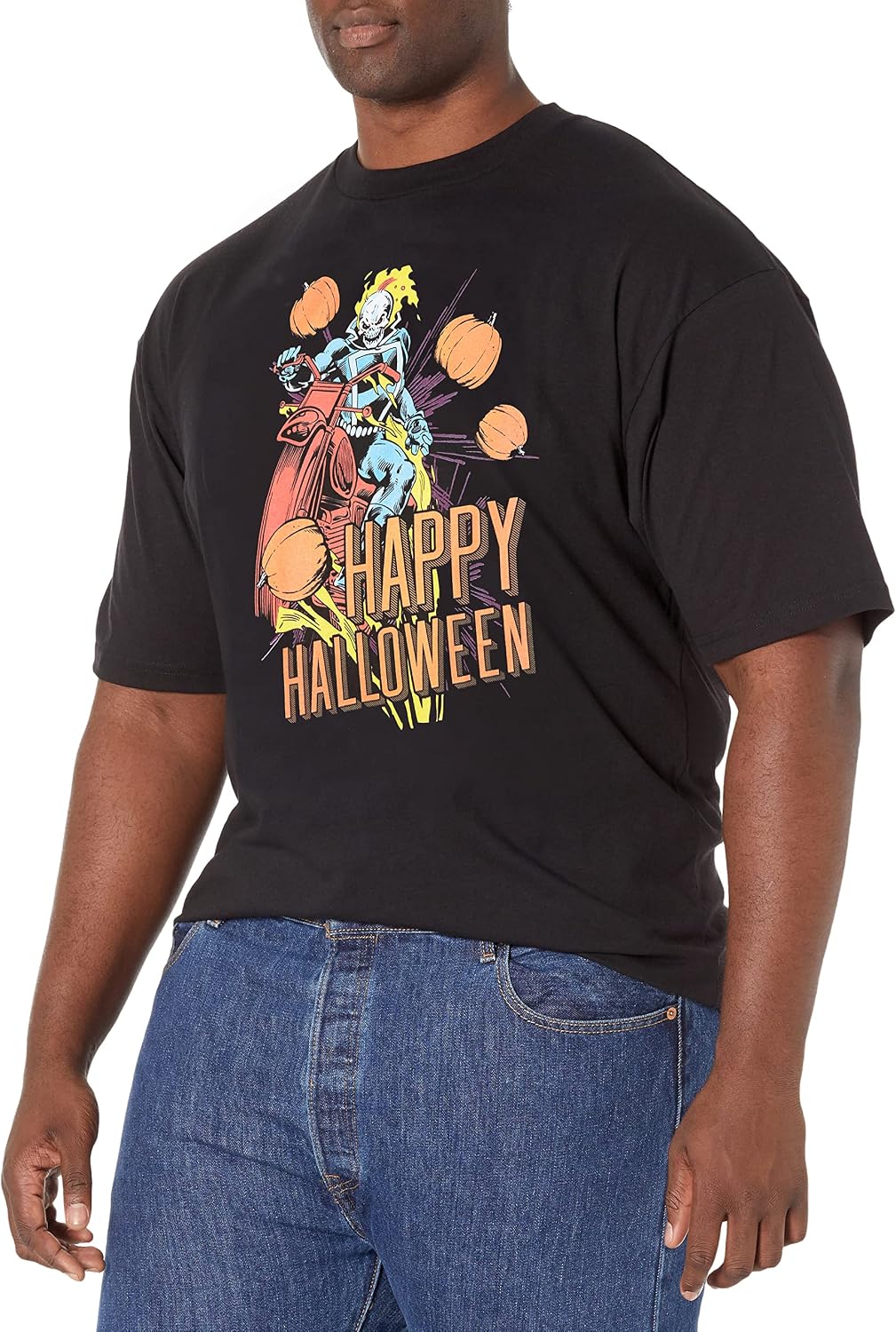 Marvel Classic Ghost Halloween Men's Tops Short Sleeve Tee Shirt T-Shirt | Aesthetic Streetwear
