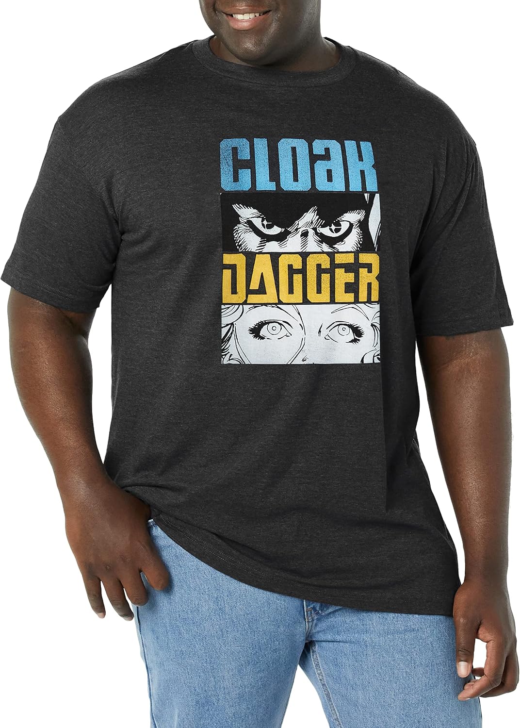 Marvel Big & Tall Classic Cloak Dagger Panels Men's Tops Short Sleeve Tee Shirt T-Shirt | Premium Quality