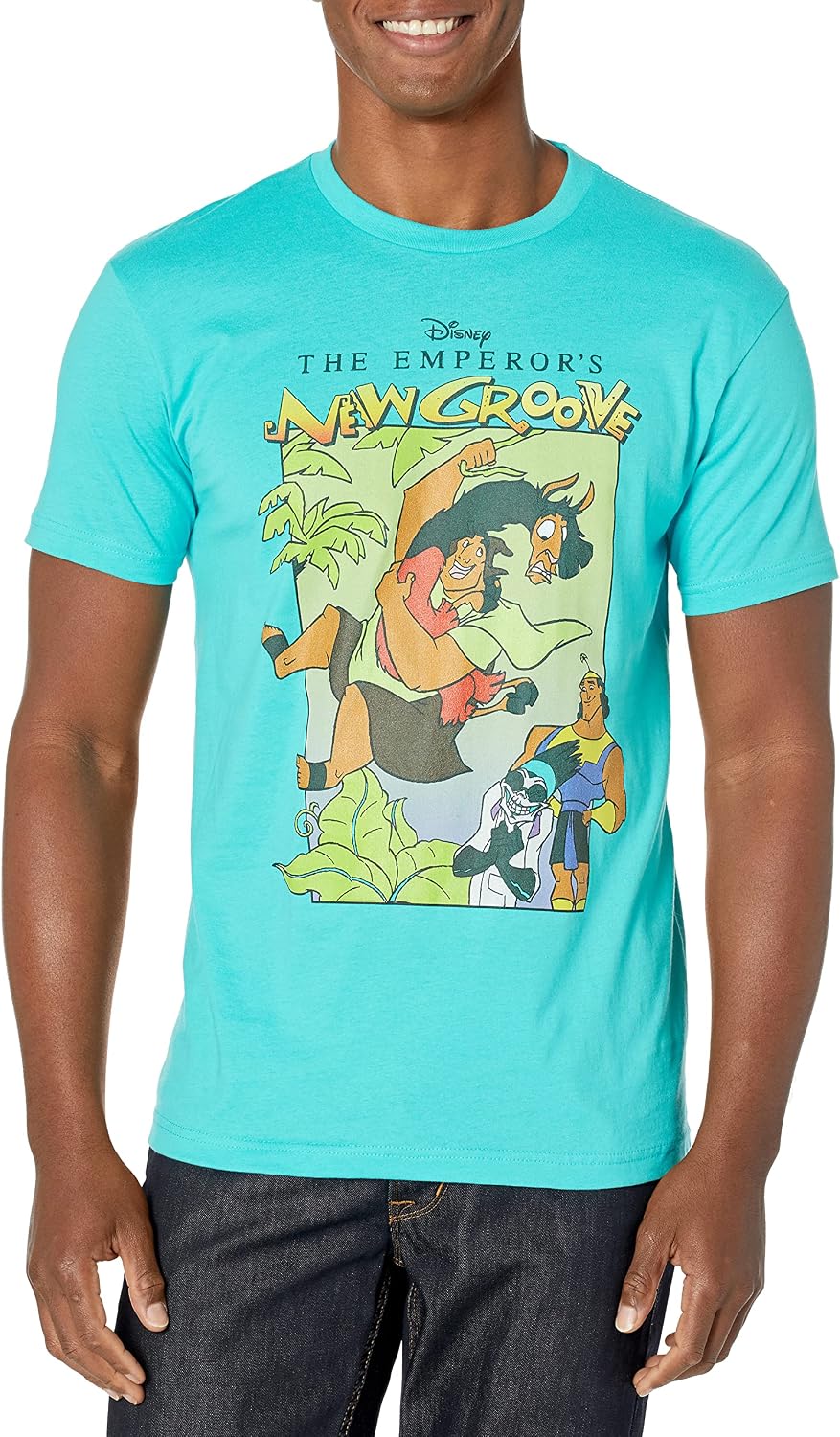 Disney Mens The Emperor's New Grove New Groove Young Men's Short Sleeve Tee Shirt T-Shirt | Premium Quality