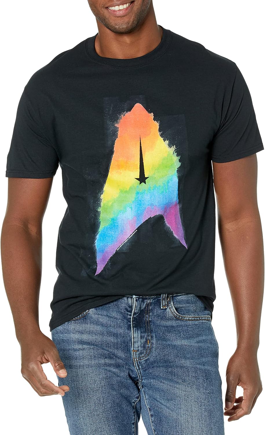 Star Trek Men's Discovery Pride Paint Badge Apparel | Aesthetic Streetwear