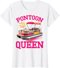 Womens Pontoon Queen Girls Women Summer Pontoon Lake Boating Lovers Apparel Trending US Everyday Wear