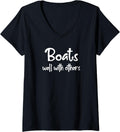 Womens BOATS WELL WITH OTHERS V Neck Apparel Viral TikTok Find Fan Favorite