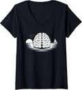 Womens Brain Island Ocean Sunset Sailboat Mindfulness Art V Neck Apparel Comfort Fit Fan Favorite