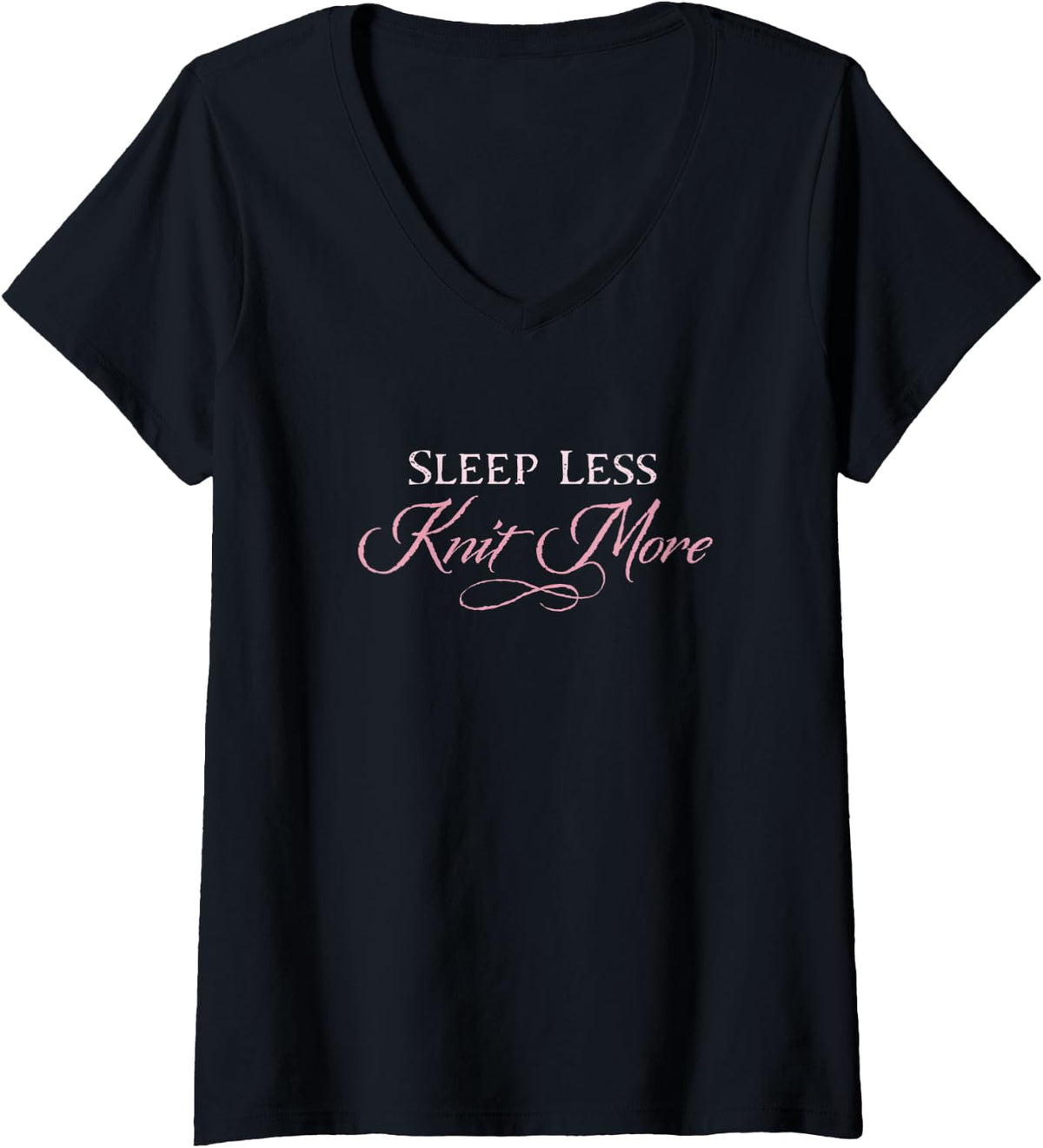 Womens Sleep Less, Knit More - funny knitting knitter yarn gift V-Neck Yarn Supply | Viral US Pick | High CTR Title