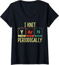 Womens I Knit Yarn Periodically Knitting Funny Yarn Lover Knitters V-Neck Yarn Supply | Trending 2025 | Best Seller C...