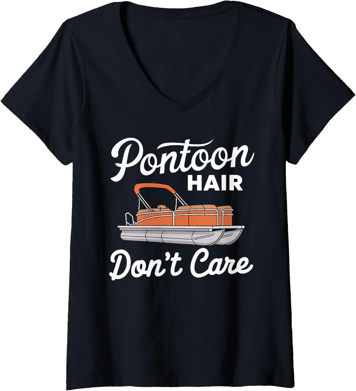 Womens Funny Pontoon Captain Art for Men Women Pontoon Boat Owner V Neck Apparel Streetwear Style Best Seller Look