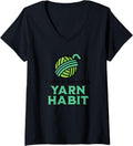 Womens Work To Support My Yarn Habit, Funny Yarn Projects Saying V-Neck Yarn Supply | Premium Quality | Perfect for C...