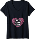 Womens Crazy Yarn Lady Knitting Gift Yarn Knitter V-Neck Yarn Supply | Trending 2025 | High CTR Title
