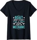 Womens Boating Fixer Maintenance Design for Boat Mechanic Repair V Neck Apparel High Search Demand Fan Favorite