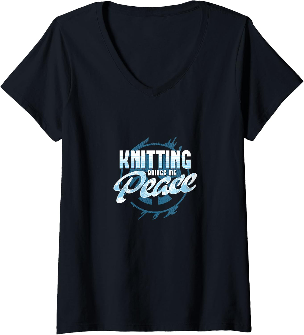Womens Knitting Brings Me Peace - Relaxing Hobby for Yarn Lovers V-Neck Yarn Supply | Premium Quality | Customer Favo...