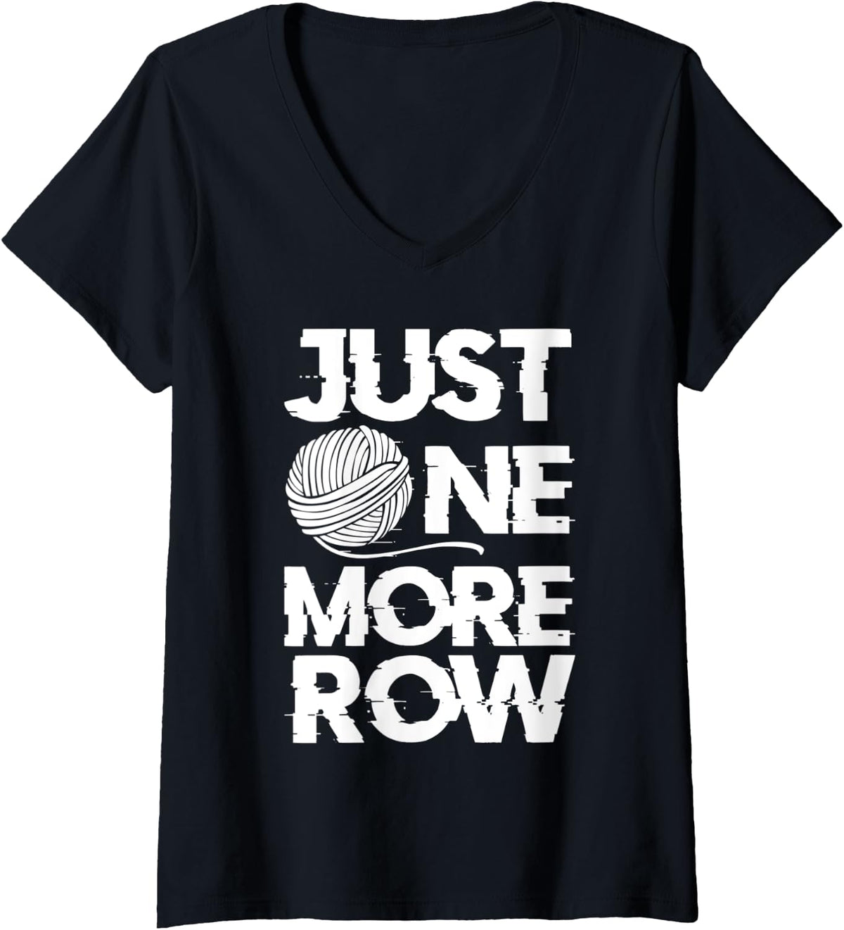 Womens Just One More Row Knitting Weaving Textile Arts Yarn Funny V-Neck Yarn Supply | Viral US Pick | High CTR Title