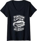 Womens Boating Pantooning Pontoon Captain My Boat My Rules V Neck Apparel High Search Demand Best Seller Look