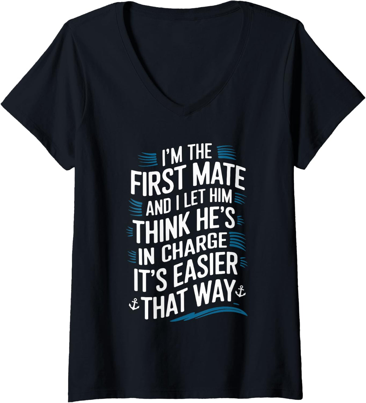 Womens First Mate Boating Sea Boat Lover for Men Women V Neck Apparel Trending US US Top Pick