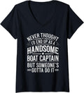 Womens Boating Boat Captain Humor Yacht Boat Life for Men V Neck Apparel Viral TikTok Find Hot Right Now