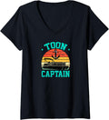 Womens Toon Captain Tritoon Tri Toon Tri Toon Pontoon Boat V Neck Apparel Premium Print Best Seller Look
