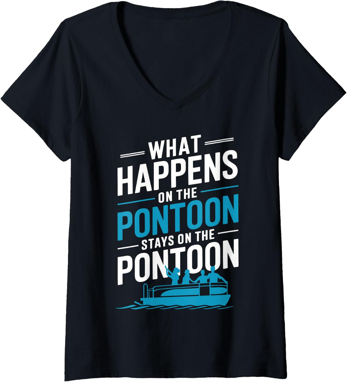 Womens Pontoon Design For Men Women Pontoon Captain Pontoon Boat V Neck Apparel Trending US Everyday Wear