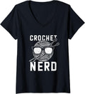 Womens Crochet Nerd Funny Crocheting Yarn Stitches Lover V-Neck Yarn Supply | Trending 2025 | High CTR Title