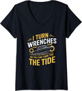 Womens Boating Repair Mechanic Designs Boat Maintenance Sailing V Neck Apparel Streetwear Style Best Seller Look