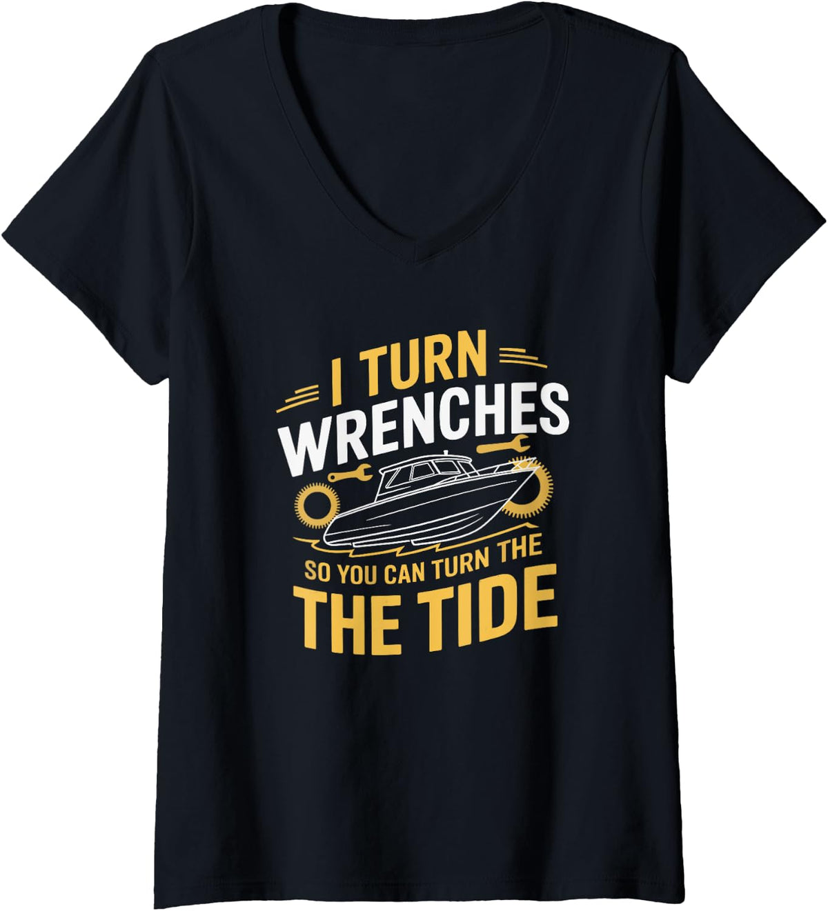 Womens Boating Repair Mechanic Designs Boat Maintenance Sailing V Neck Apparel Streetwear Style Best Seller Look