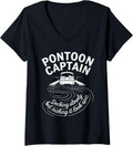 Womens Pontoon Captain Pontoon Boat Boating Lake for Men V Neck Apparel Comfort Fit Fan Favorite