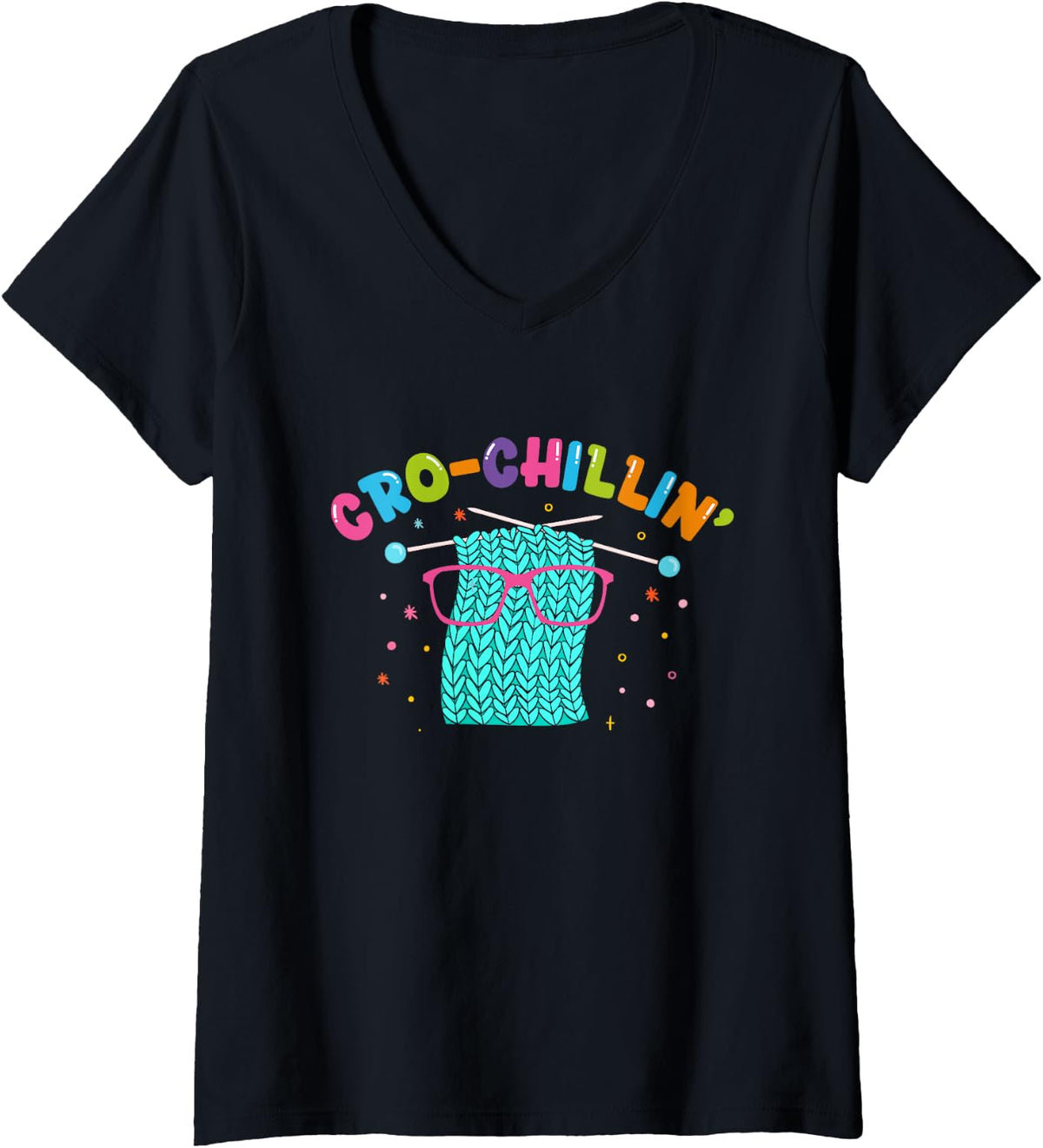 Cro-Chillin Crocheting Knitting Yarn Knitter Crocheter V-Neck Yarn Supply | Viral US Pick | Best Seller Choice
