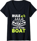 Womens Stay In The Boat Rafting Rowing Boat River Rafter V Neck Apparel Premium Print Fan Favorite