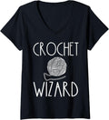 Womens Funny Knitter Crochet Wizard Knitting Saying Yarn Crafter V-Neck Yarn Supply | Trending 2025 | High CTR Title