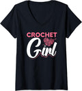 Womens Crochet Girl Yarn Crocheting Love Knitting V-Neck Yarn Supply | Trending 2025 | Customer Favorite