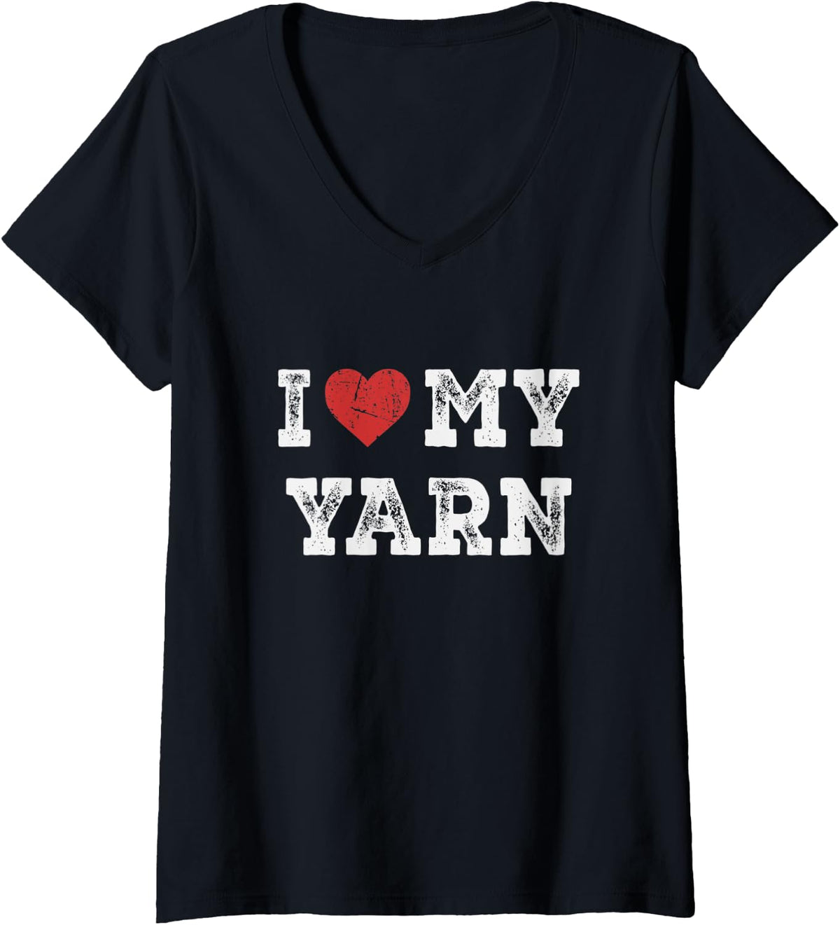Womens I Love My Yarn - I Heart My Yarn Funny V-Neck Yarn Supply | Top Rated | High CTR Title