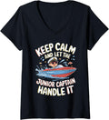 Womens Junior Captain Boat Life Sailing Boating Yacht for Kids V Neck Apparel High Search Demand Hot Right Now
