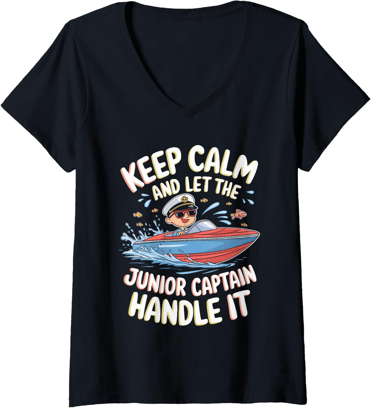 Womens Junior Captain Boat Life Sailing Boating Yacht for Kids V Neck Apparel High Search Demand Hot Right Now