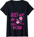 Just Let Me Finish This Row Knitter Knitting Wool Yarn V-Neck Yarn Supply | Viral US Pick | High CTR Title