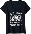 Womens Boating Funny Boat Captain Humor Yacht Boat Life for Men V Neck Apparel Viral TikTok Find Hot Right Now