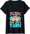 Womens Women Knitting Knitters Yarn Enthusiast Funny Knit Lover V-Neck Yarn Supply | Top Rated | High CTR Title