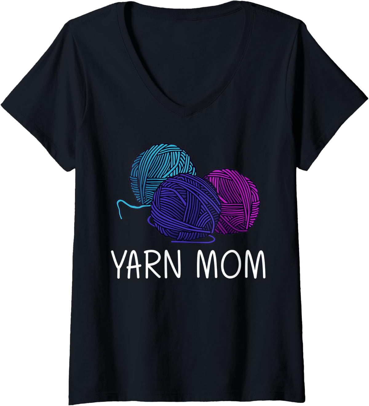 Womens Funny Knitting Gift For Mom Mother Crochet Yarn Thread V-Neck Yarn Supply | High Search Volume | Customer Favo...