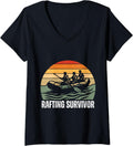 Womens Rafting Survivor Rowing Boat River Rafter V Neck Apparel Trending US Everyday Wear