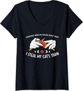 Womens Sometimes I Steal My Cat's Yarn Knitting V-Neck Yarn Supply | High Search Volume | High CTR Title