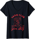 Womens Yarn Club Meet Me At The Local Yarn V-Neck Yarn Supply | Trending 2025 | Customer Favorite