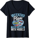 Womens RC Boat Funny Design for RC Boat Captains V Neck Apparel Comfort Fit Best Seller Look